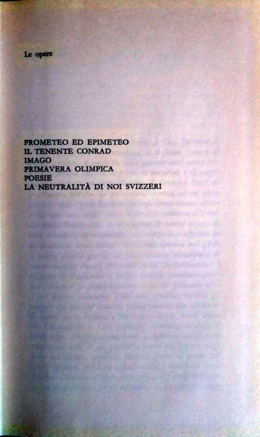 Le opere: Prometeo ed Epimeteo, Il tenente Conrad, Imago, Primavera olimpica, Poesie, La neutralità di noi svizzeri - Carl Spitteler - copertina