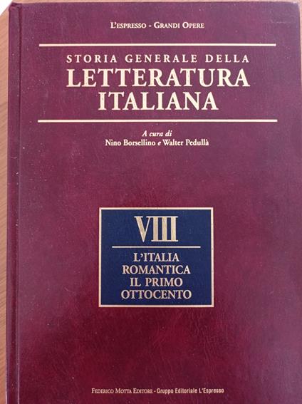 Storia generale della letteratura italiana vol. VIII - copertina