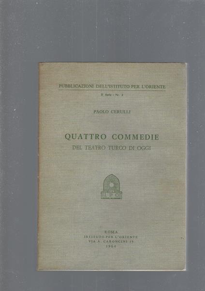 Quattro Commedie Del Teatro Turco Di Oggi - copertina