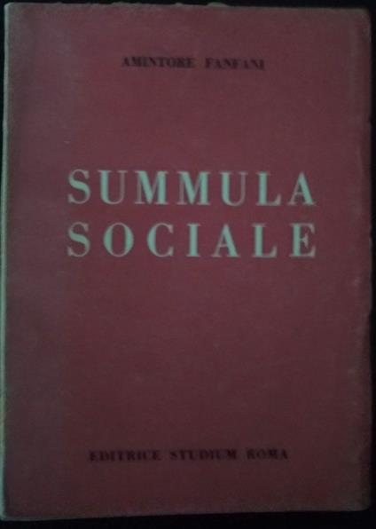 Summula Sociale - Amintore Fanfani - copertina