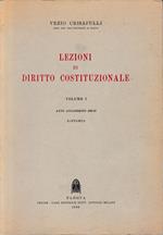 Lezioni di Diritto Costituzionale, vol. 1°