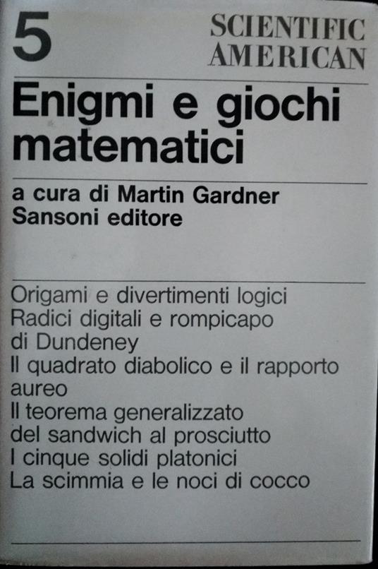 Enigmi e giochi matematici 5 - Martin Gardner - copertina