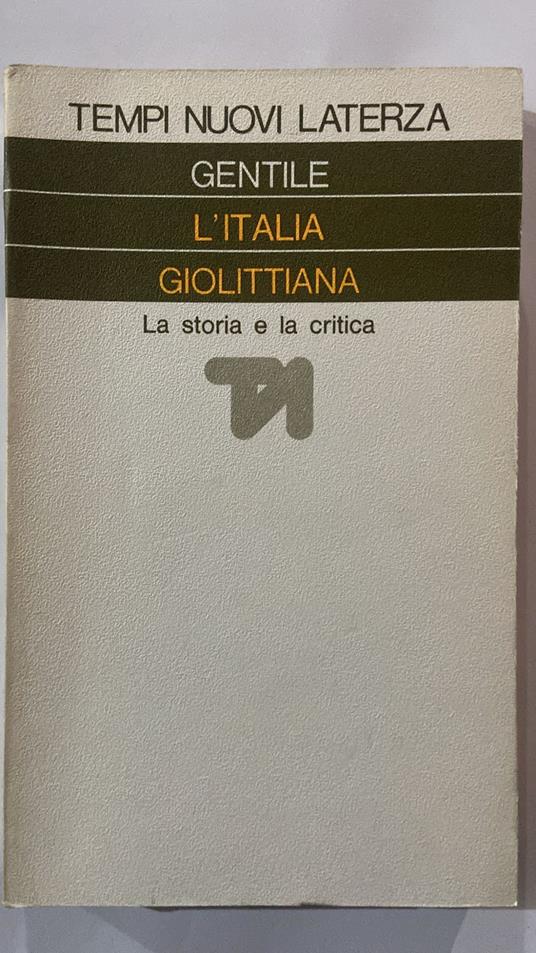 L' Italia Giolittiana - Emilio Gentile - copertina