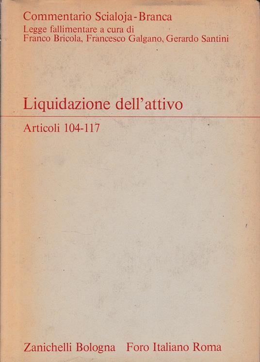 Liquidazione dell'attivo, artt. 104-117 - Angelo Bonsignori - copertina