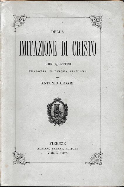 della Imitazione di Cristo, libro quarto - Antonio Cesari - copertina
