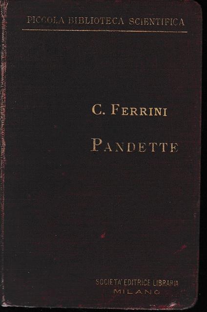 Manuale di Pandette - Contardo Ferrini - copertina