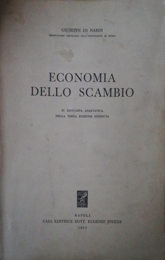 Economia dello scambio - Giuseppe Di Nardi - copertina