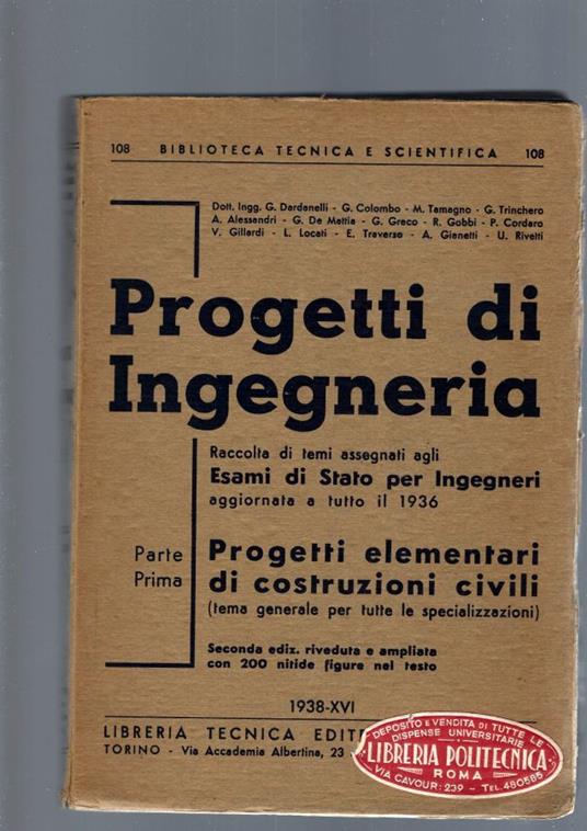 PROGETTI DI INGEGNERIA, parte I - Libro Usato - Libreria Editrice V.  Giorgio - | IBS