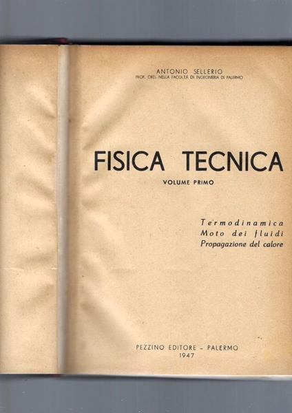 FISICA TECNICA, vol I - Antonio Serio - copertina