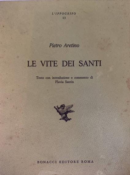 Le vite dei Santi - Pietro Aretino - copertina