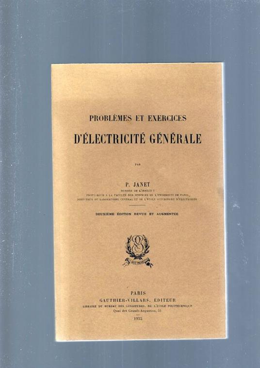 Problemes Et Exercices D'Electricitè Generale - copertina