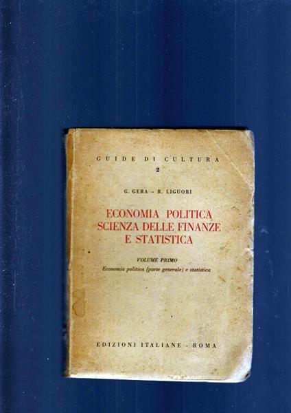 Economia Politica, Scienze Delle Finanze E Statistica - copertina