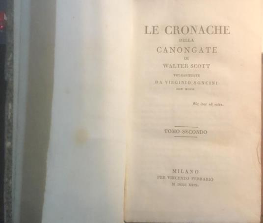 Le cronache della Canongate tomo II - Walter Scott - copertina