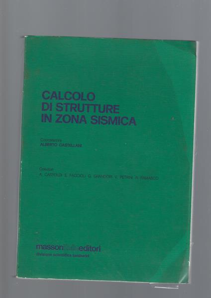 Calcolo Di Strutture In Zona Sismica - copertina