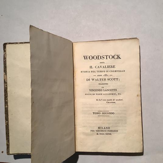 Woodstock ossia Il cavaliere storia del tempo di Cromvello - Walter Scott - copertina