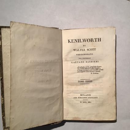 Kenilworth - Walter Scott - copertina