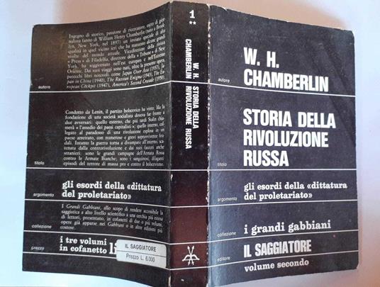 Storia della rivoluzione russa. Volume secondo - William Chamberlin - copertina