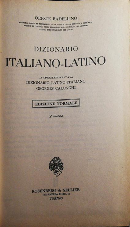 Dizionario Latino-Italiano, Italiano-Latino, Georges-Calonghi, 2 volumi - Ferruccio Calonghi - copertina