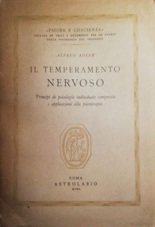 Il temperamento nervoso - Alfred Adler - copertina
