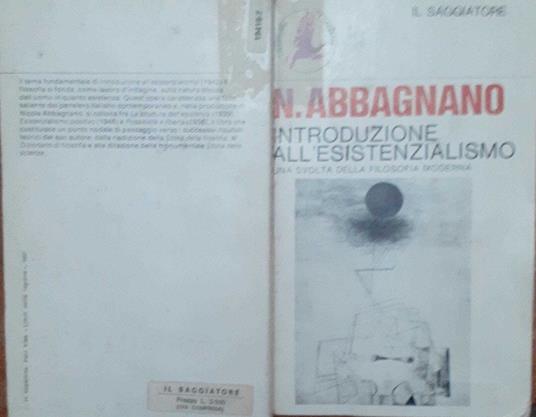 Introduzione all'esistenzialismo - Nicola Abbagnano - copertina