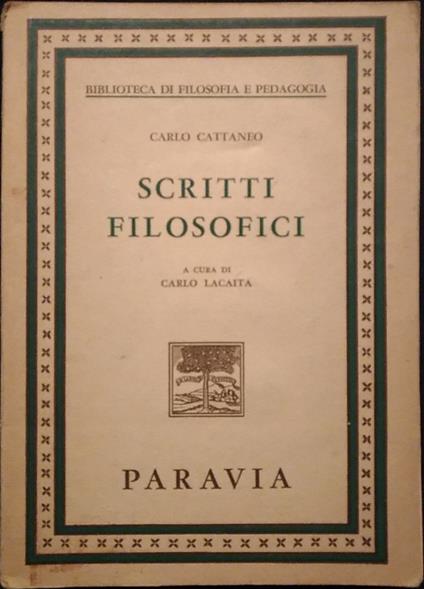 Scritti filosofici - Carlo Cattaneo - copertina