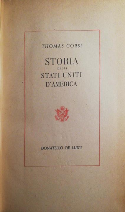 Storia degli Stati Uniti D'America - Thomas Corsi - copertina