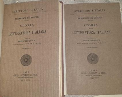 Storia della letteratura italiana. Volume I II - Francesco De Sanctis -  Libro Usato - Laterza 