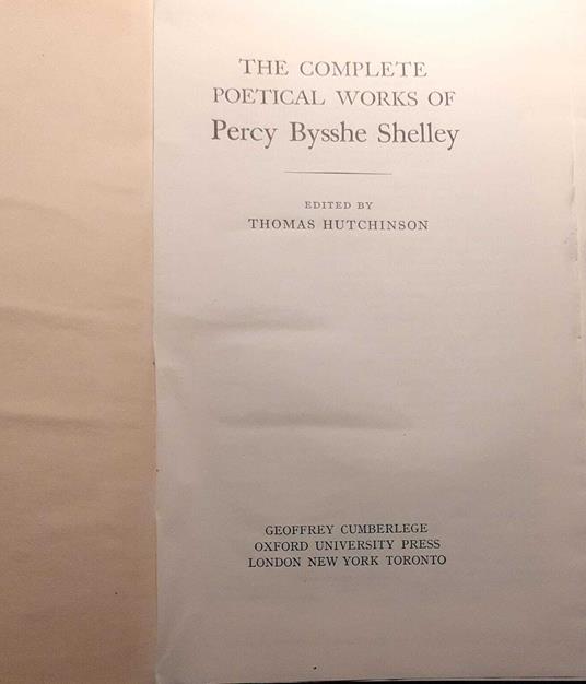 The complete poetical works of Percy Bysshe Shelley - Percy Bysshe Shelley - copertina