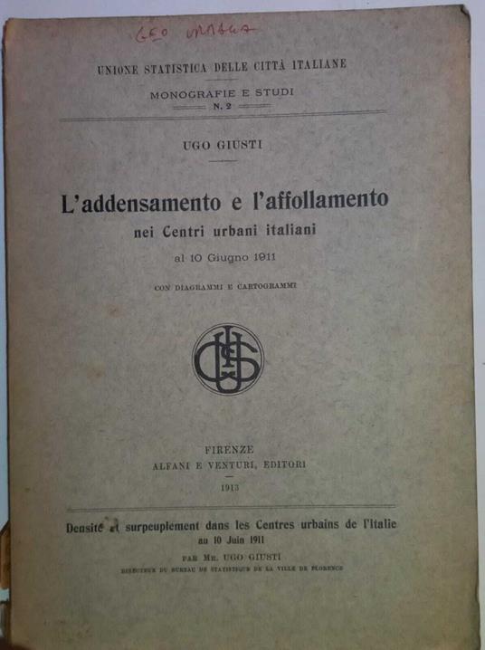 L' addensamento e l'affollamento nei Centri urbani italiani - copertina