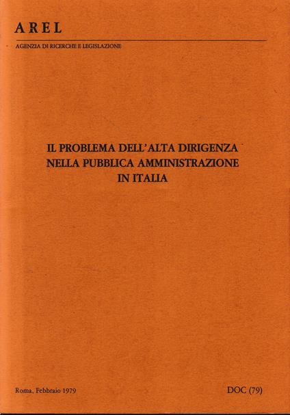 Il problema dell'alta dirigenza nella pubblica amministrazione in Italia - copertina