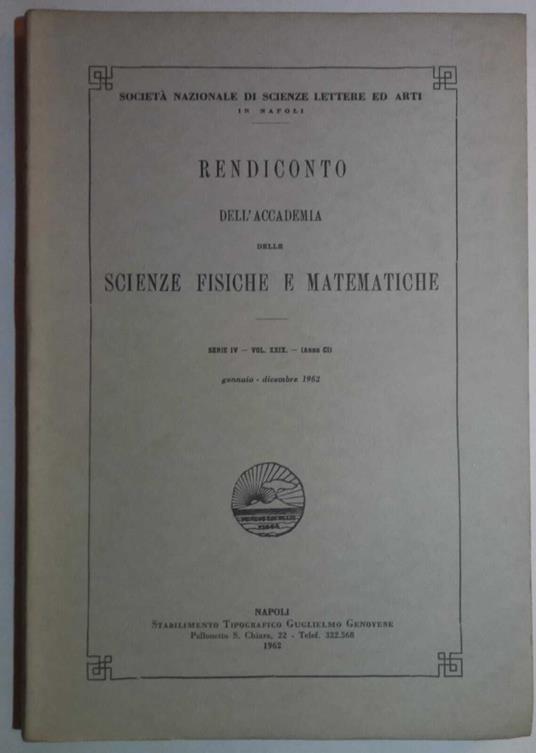 Rendiconto dell'Accademia delle Scienze fisiche e matematiche - copertina