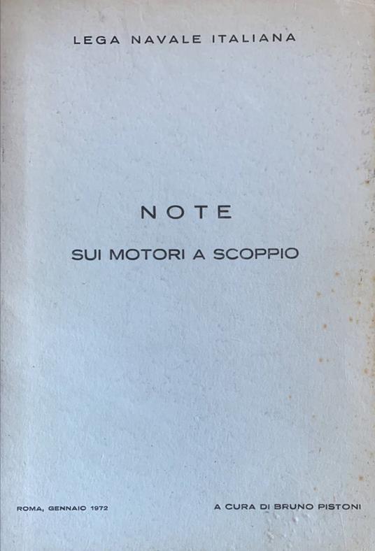 Note sui motori a scoppio - Bruno Pistoni - copertina