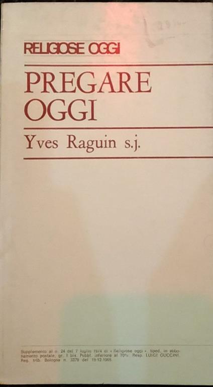 Pregare oggi - Yves Raguin - copertina