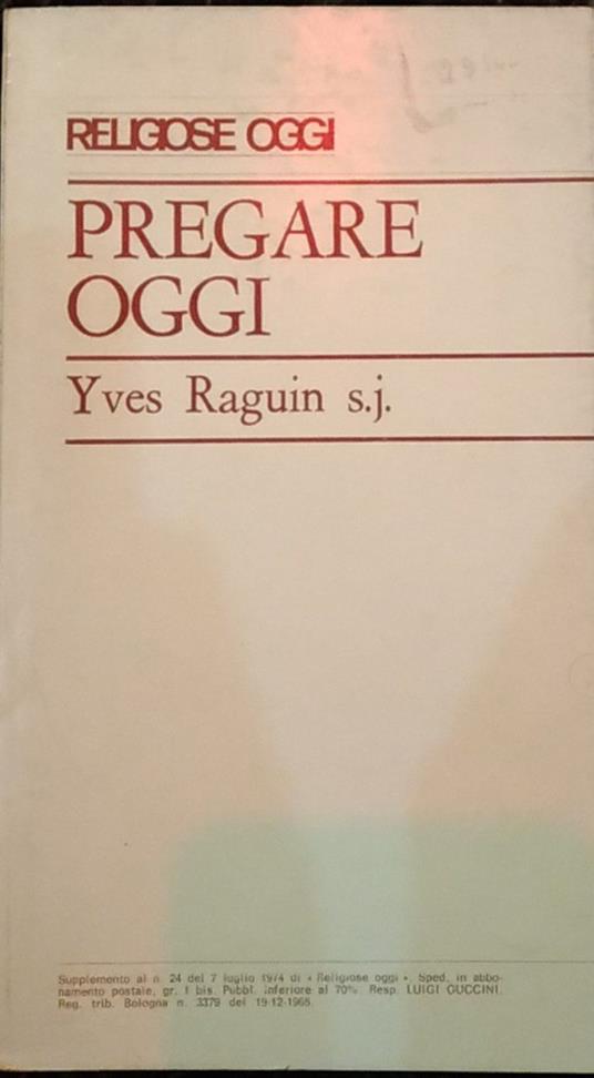 Pregare oggi - Yves Raguin - copertina