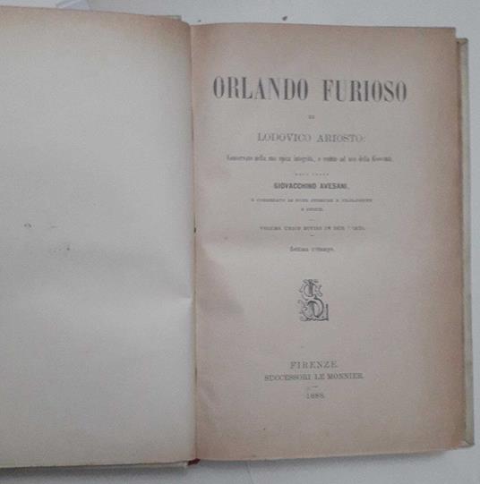 Orlando furioso (2 Volumi)  Ludovico Ariosto usato Narrativa