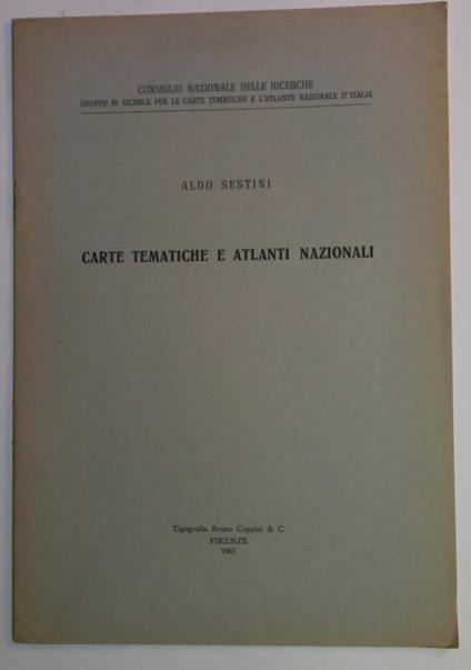 Carte tematiche e Atlanti Nazionali - Aldo Sestini - copertina