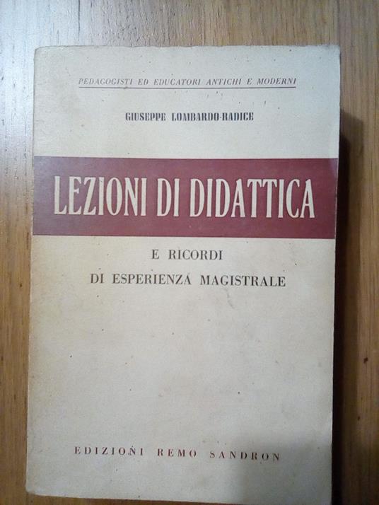 Lezioni di didattica - Giuseppe Lombardo Radice - copertina