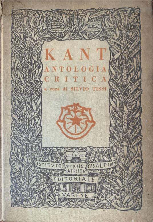 Antologia critica kantiana - Silvio Tissi - copertina