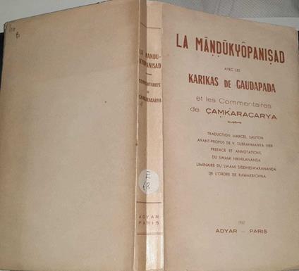 La mandukyopanisad avec les karikas de Gaudapada et les connentaires de Camkaracarya - copertina