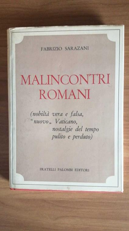 Malincontri Romani - Fabrizio Sarazani - copertina