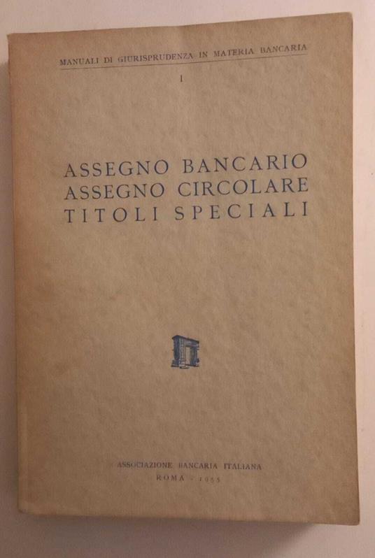 Assegno Bancario, Assegno Circolare, Titoli Speciali - copertina