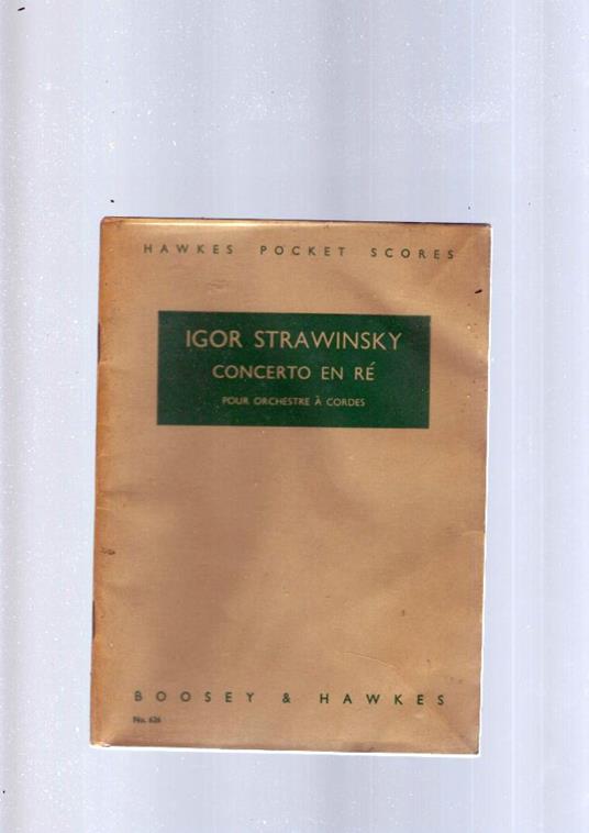 Concerto En Re - Igor Stravinskij - copertina
