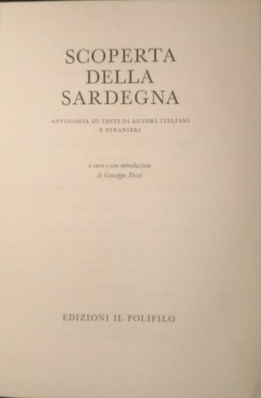 Scoperta della Sardegna. Antologia di testi di autori italiani e stranieri - Giuseppe Dessí - copertina