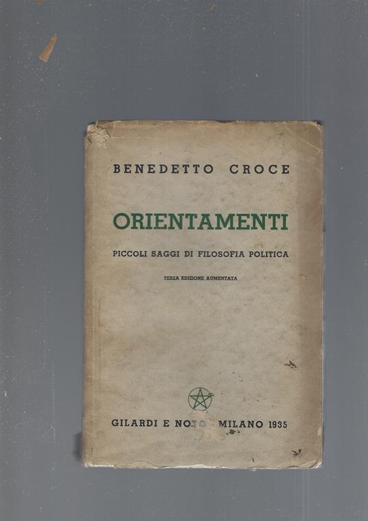 Orientamenti - Benedetto Croce - copertina