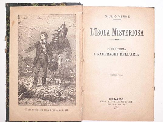 L' isola misteriosa. Parte prima. I naufraghi dell'aria. Volume primo, secondo - Jules Verne - copertina