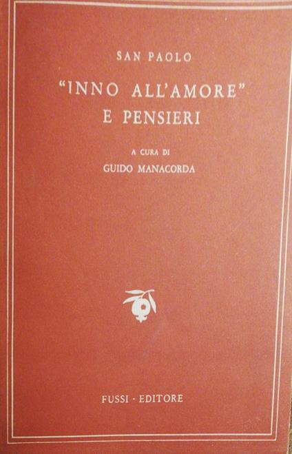 Inno all'amore e pensieri - Paolo (san) - copertina