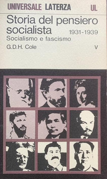 Storia del pensiero socialista: socialismo e fascismo. 1931-1939 - G. D. H. Cole - copertina