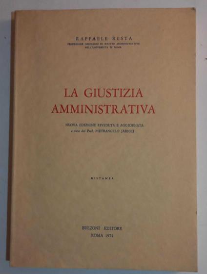 La giustizia amministrativa - Raffaele Resta - copertina