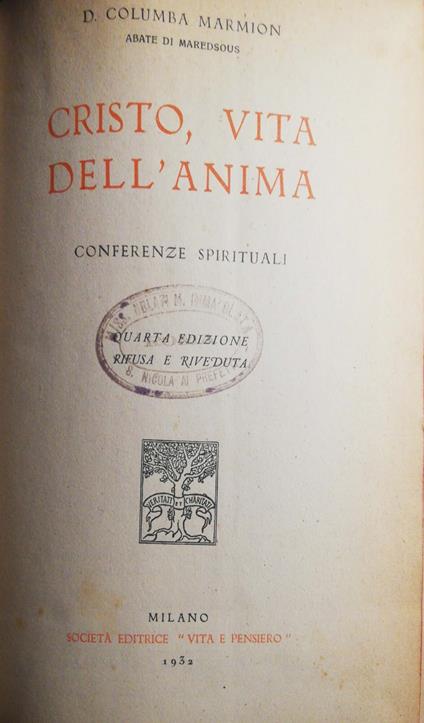 Cristo, Vita dell'anima - Columba Marmion - copertina