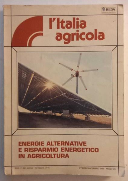 L' Italia agricola, energie alternative e risparmio energetico in agricoltura - copertina